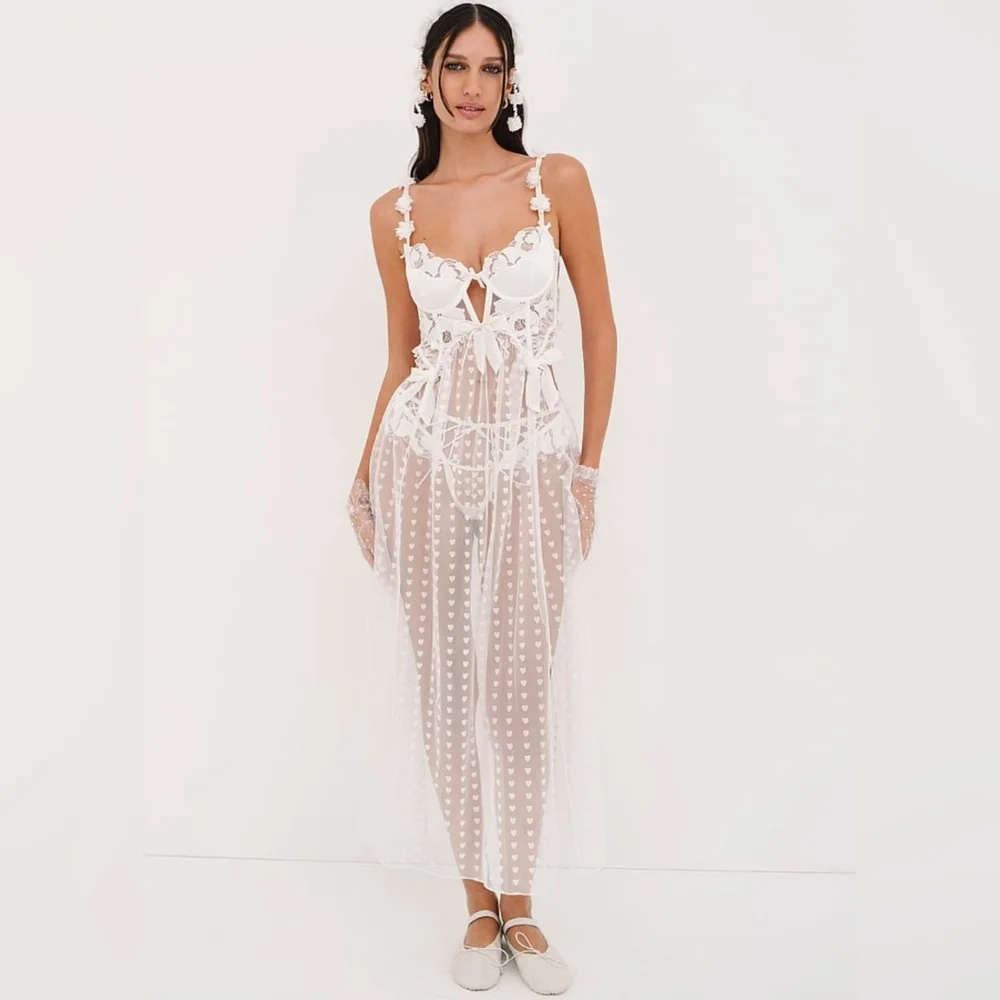 For Love And Lemons Amore Maxi Slip Dress - Picture 1 of 8